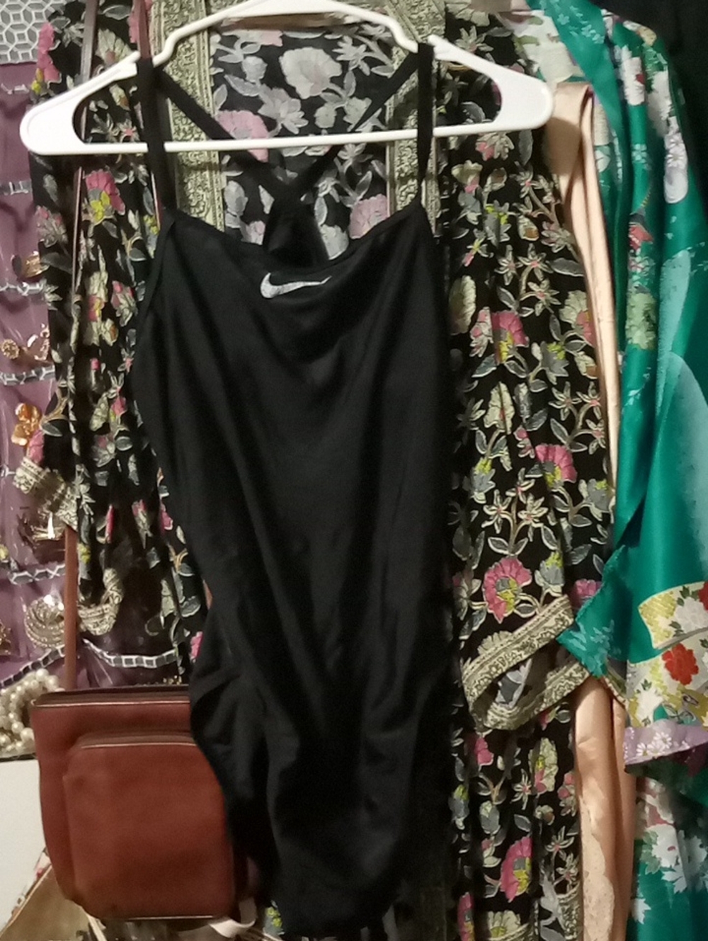 Nike Black Women's Swim One Piece with White Swoosh